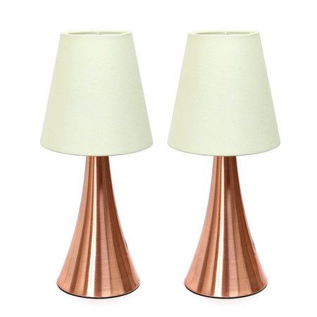 STAR BRITE Mini Touch Table Lamp Set with Fabric Shades - Cream; Pack of 2 ST964849